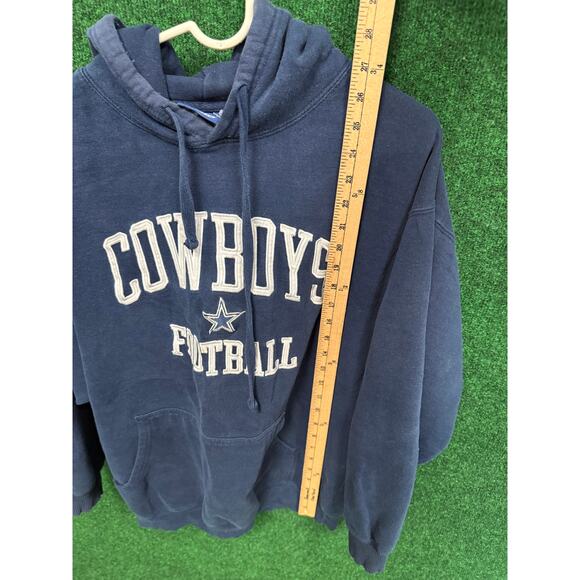 Dallas Cowboys Y2K Blue Pullover Hoodie Sweatshirt Sz Large NFL - Picture 5 of 6
